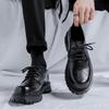 Кожаные туфли мужские формальные деловые британские туфли на платформе повседневные туфли дерби черные свадебные туфли жениха увеличение 66106-Y