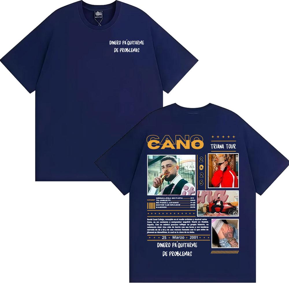 Rapper Cano Triana Tour Album 2025 Print Tee Shirt Unisex Casual Cotton Short Sleeve Tshirt Male Summer Tops High Quality T Shirt