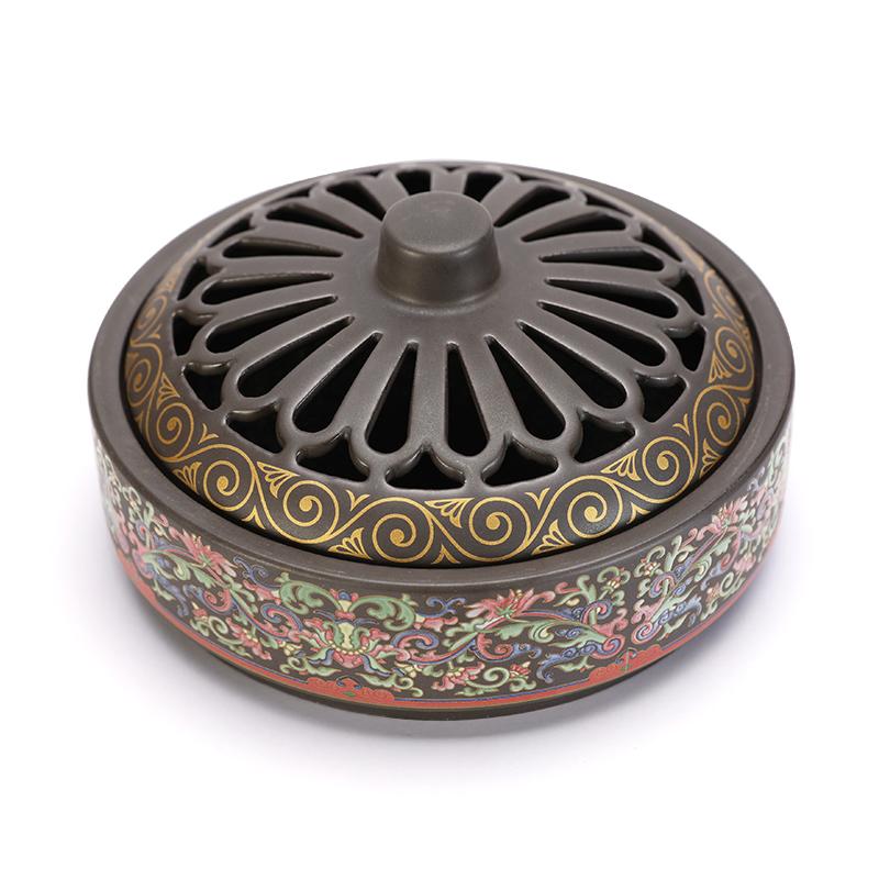 Mosquito incense box with cover incense burner Household ceramic tray incense burner mosquito incense burner decoration 7