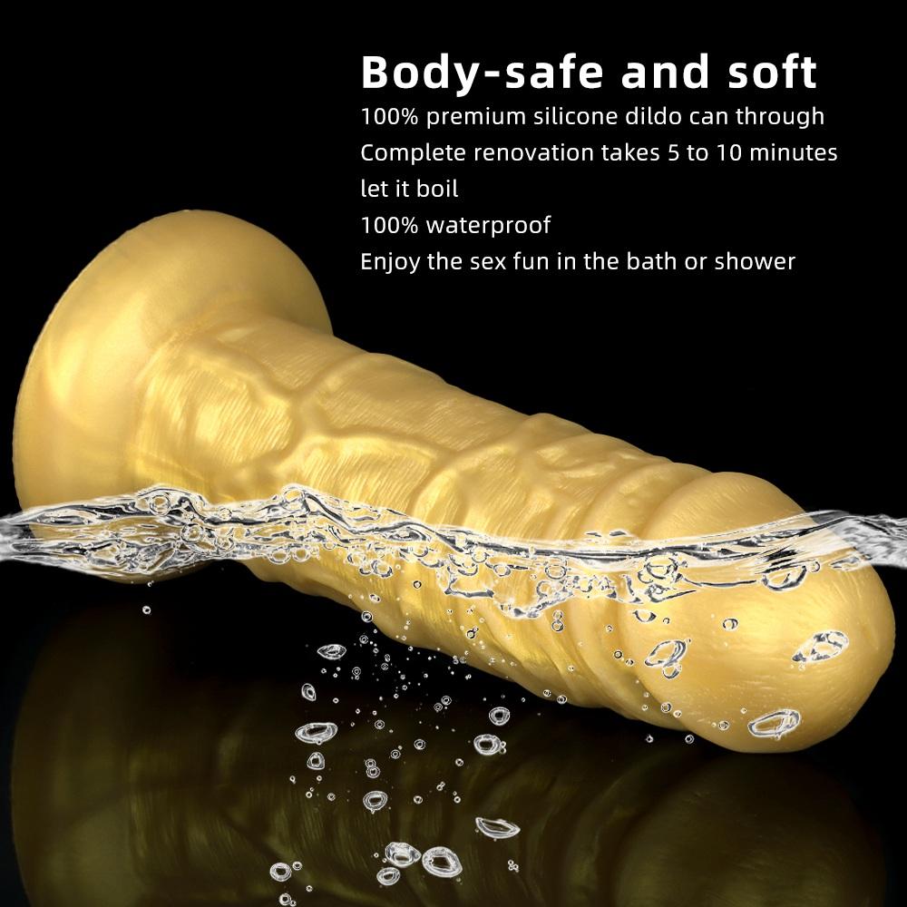Реалистичный фаллоимитатор с присоской, огромные фаллоимитаторы, секс-игрушки для женщин и мужчин, искусственный член, большой золотой пенис, анальная Анальная пробка, эротическая