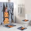 Halloween Shower Curtain Floor Mat Combination Four-Piece Set Kitchen Absorbent Non-Slip Carpet Bedroom Door Mat