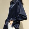 Fashion Button Up Satin Silk Shirt Women Tops Vintage Casual Plus Size Blouse Women Long Sleeve White Shirts Female 11355