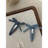 2PCS Women'S New Korean Denim Cute Bow Pop Clip Hair Clip With Sweet Bangs Hair Clip Hair Accessories
