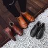 Mens Casual Leather High-Top Loafers With Soft Rubber Sole Slip-On Comfort Shoes Daily Wear