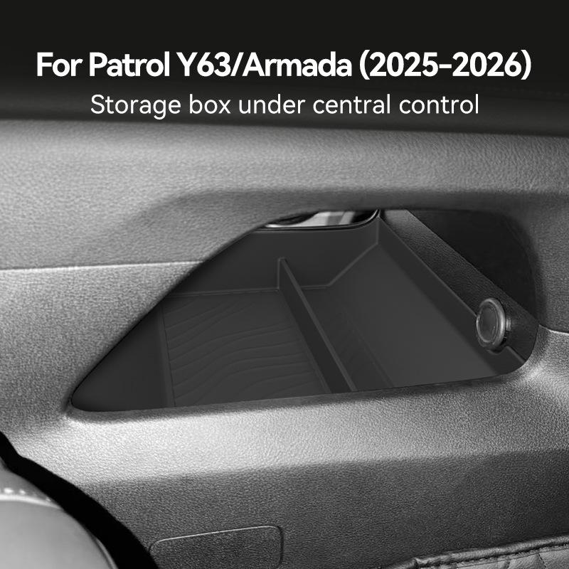 For the 2025-2026 Patrol Y63 Amanda Armada Lower Center Console Storage Box Interior