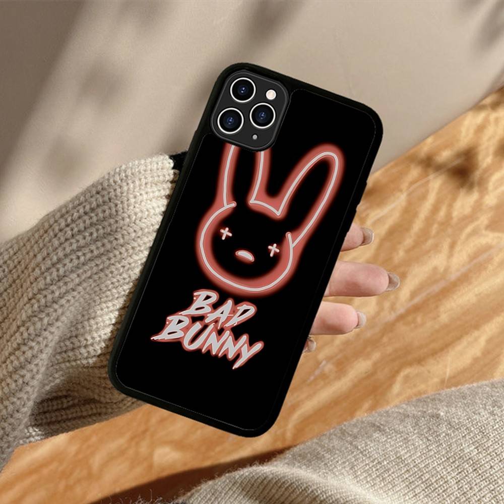 B-Bad Bunny Art Phone Case For IPhone 17 16 15 14 13 Plus 12 11 Pro Max PC+TPU Cases Back Cover