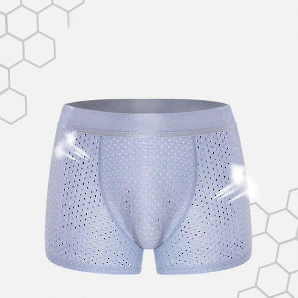 Men Hip Butt Lifter Enhancer Briefs Padded Boxer Underwear-Blue-XL