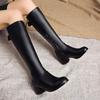 Женские сапоги на высоком каблуке с универсальным темпераментом и толстым каблуком.. Новые осенне-зимние сапоги оверсайз.