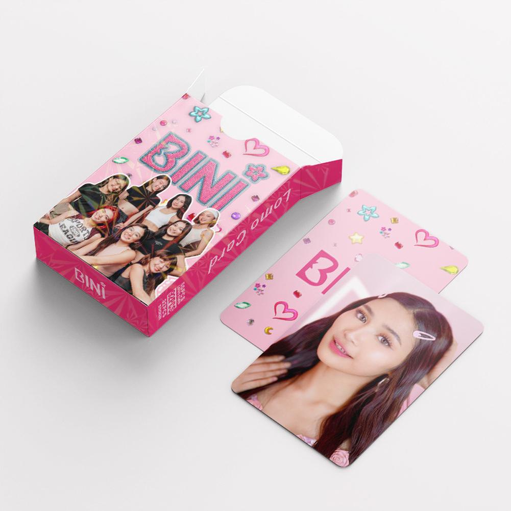 92pcs BINI Photocard Sticker Set Boxed Postcard Double Sides Lomo Cards Collection Gifts For Fans (60photo Cards+32stickers)