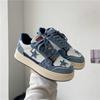 Джинсовые синие кроссовки Star для женщин, роскошные теннисные туфли, модные женские повседневные туфли в стиле пэчворк, толстая подошва, женские туфли на плоской подошве, новые