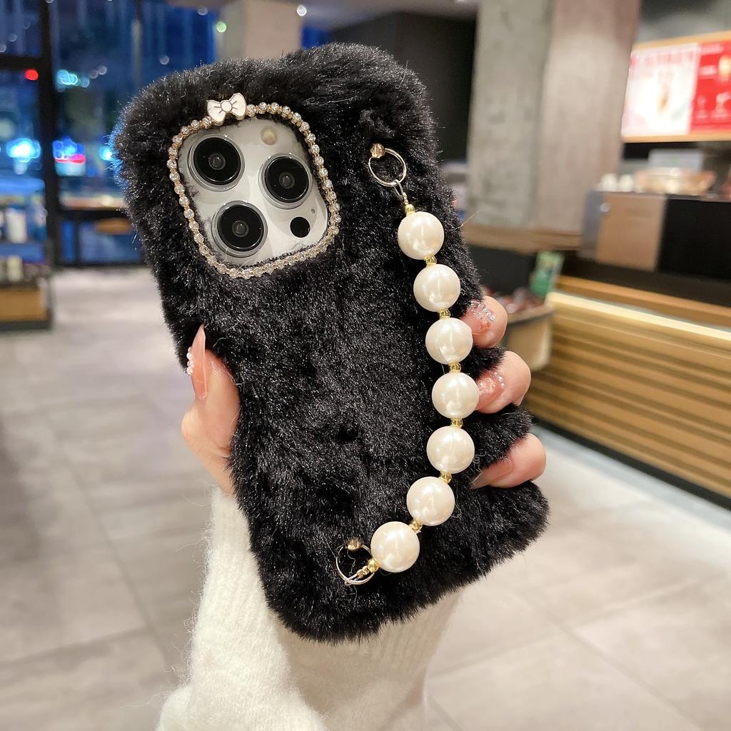 Милый плюшевый чехол с браслетом и сердечком для Samsung Z Flip 3 S23 S22 S21 Ultra A24 A34 A14 A54 A53 A33 A23 A13 S10 S9 S8/Redmi 10 9 9A 9C 9T Note 11 10