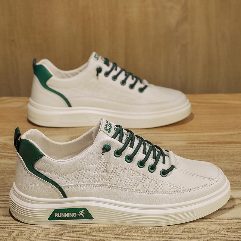 Autumn feeling white board shoes casual leather shoes sports thick sole increase