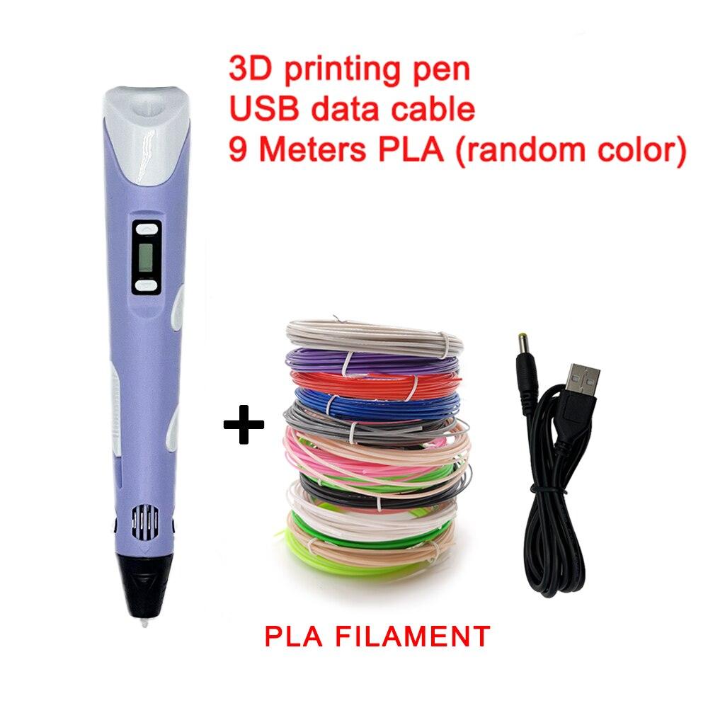 USB 3D ручка для печати DIY рисунок 9 м PLA нить трехмерные игрушки для граффити художественные инструменты для детей подарок на день рождения и Рождество