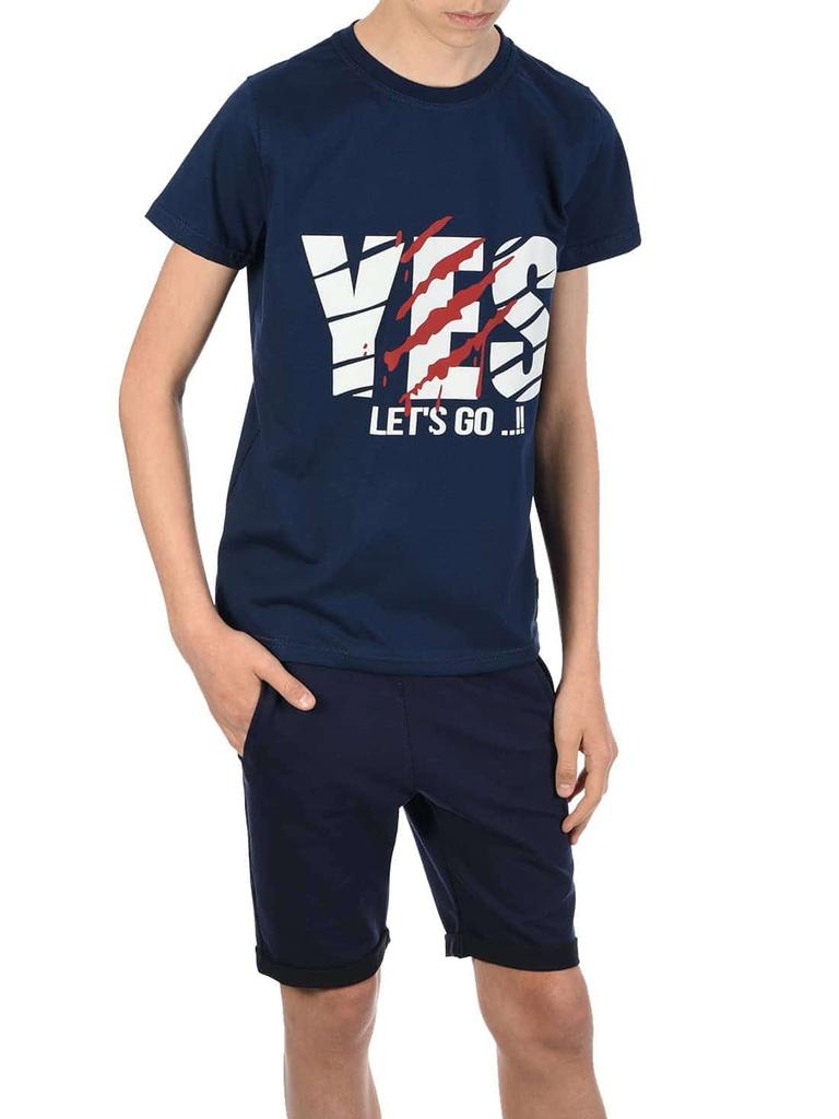 Летний комплект для мальчика Футболка YES и тканевые шорты