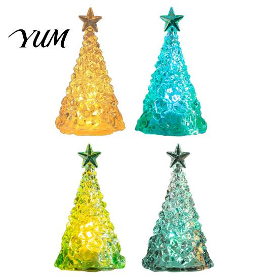 Shimmering Holiday Desktop Decor Glowing Christmas Tree Night Light, Mini Lighted with Star, Indoor for Desk Atmosphere Faux Crystal Tabletop