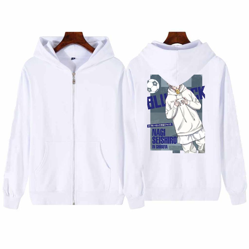 Аниме BLUE LOCK Seishiro Nagi, толстовки на молнии с графикой, мужские и женские винтажные модные пуловеры, зимние повседневные теплые куртки на молнии, пальто