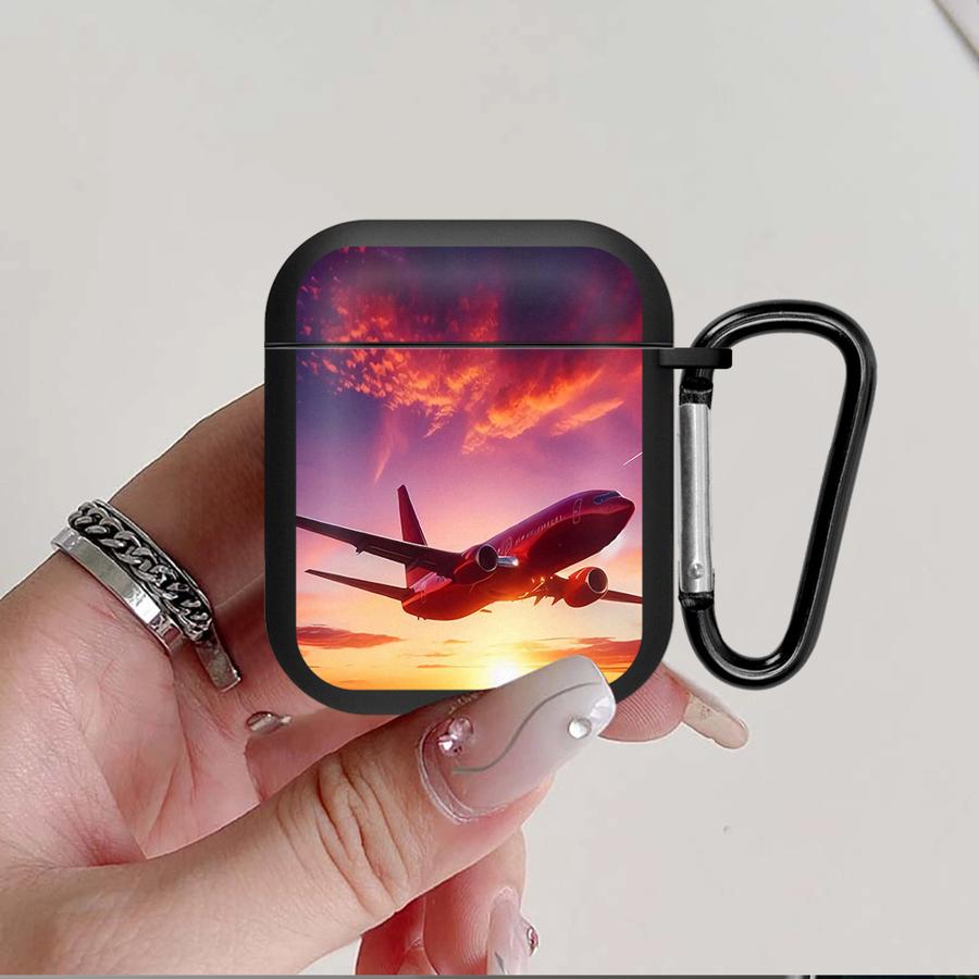 Чехол для наушников Чехол-крышка Для Airpods 4 Pro2 3 Pro3 1 2 Pro Самолет Летает Плавно