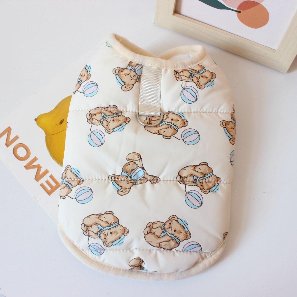 Мода Милый Медведь Домашняя Собака Одежда Утолщенная Кошачья Одежда Одежда для Щенков Жилет с Теплой Курткой Зима Теплое Пальто Тедди Зима