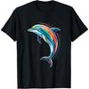Геометрическое искусство дельфина Визионерский дух Океанский тотем Футболка(4)