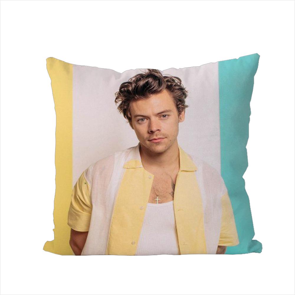 Наволочка для подушки H-harry Styles для автомобиля, дивана, декоративная домашняя, двусторонняя печать, плюшевая квадратная декоративная подушка, чехол