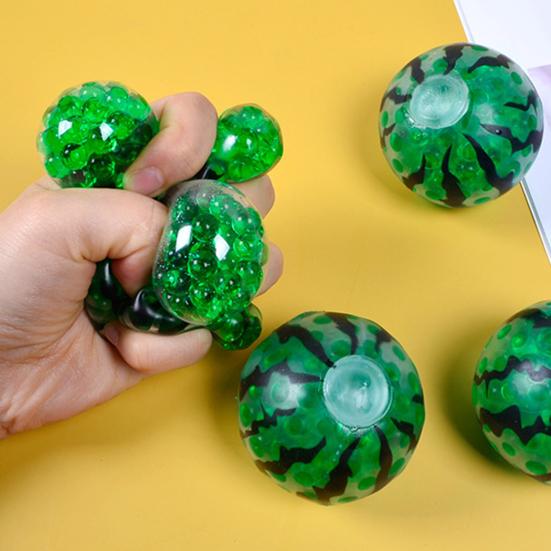 Bead Filled Fruit Squeeze Toy Stress Relief Strawberry Grape Watermelon Pineapple Pinch Sensory Fidget Toy Kids Adults Soft TPR Calming Stress Ball