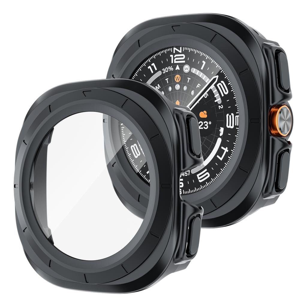 Чехол для Samsung Galaxy Watch Ultra 47 мм аксессуары Закаленное стекло Защита экрана Жесткий бампер из ПК Galaxy Watch 7 8 ultra Чехол