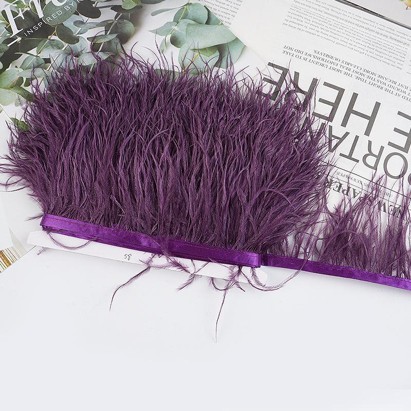 8-10Cm Ostrich Feather Wedding Dress Diy Performance Clothing Accessories Feather Tassel Including Webbing