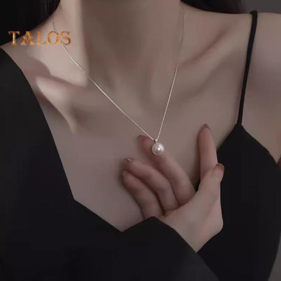Women Necklace Faux Pearl Pendant Copper Snake Bone Chain Party Wedding Prom Clavicle Necklace Neck Jewelry