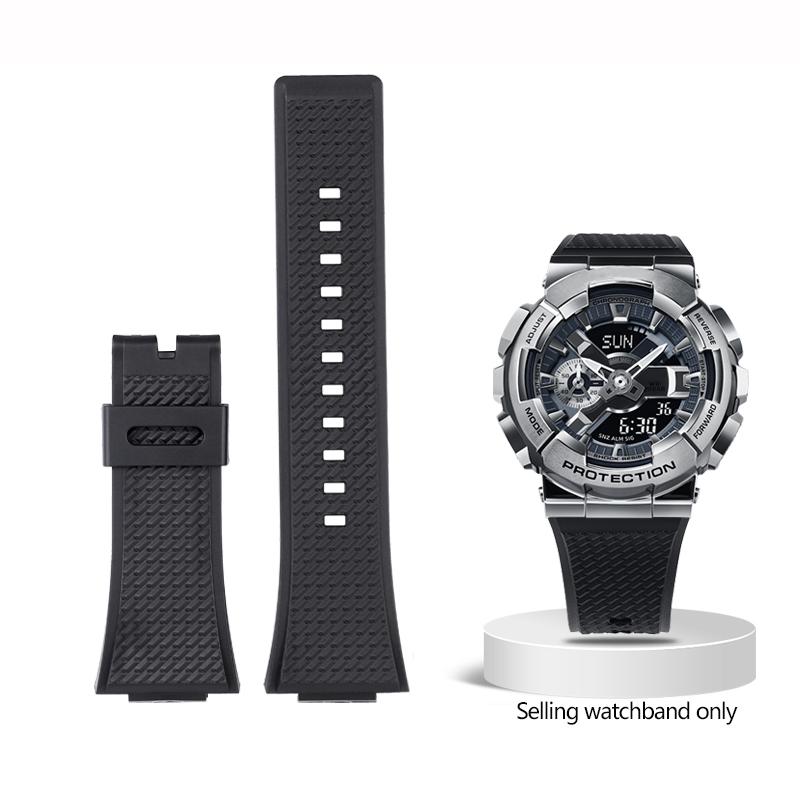 Новый силиконовый ремешок для часов Casio GM110 GM-110 ремешок G-SHOCK GM-110GB водонепроницаемый мягкий резиновый ремешок для часов 16 мм черный стальной браслет