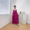 2025 New Sleeveless Cotton Rayon Slip Dress: Women's French Summer Beach Tank Maxi