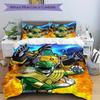 3pcs Power Rangers Dino Charge Green Ranger Print Cover Set Ultra Soft, Breathable, and Comfortable Bedding with Stylish Design for Bedroom and Guest