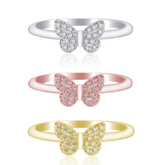 Женское кольцо с геометрическим рисунком, блестящие стразы, инкрустация, сверкающее гальваническое кольцо в форме бабочки, обручальное кольцо, ювелирные изделия