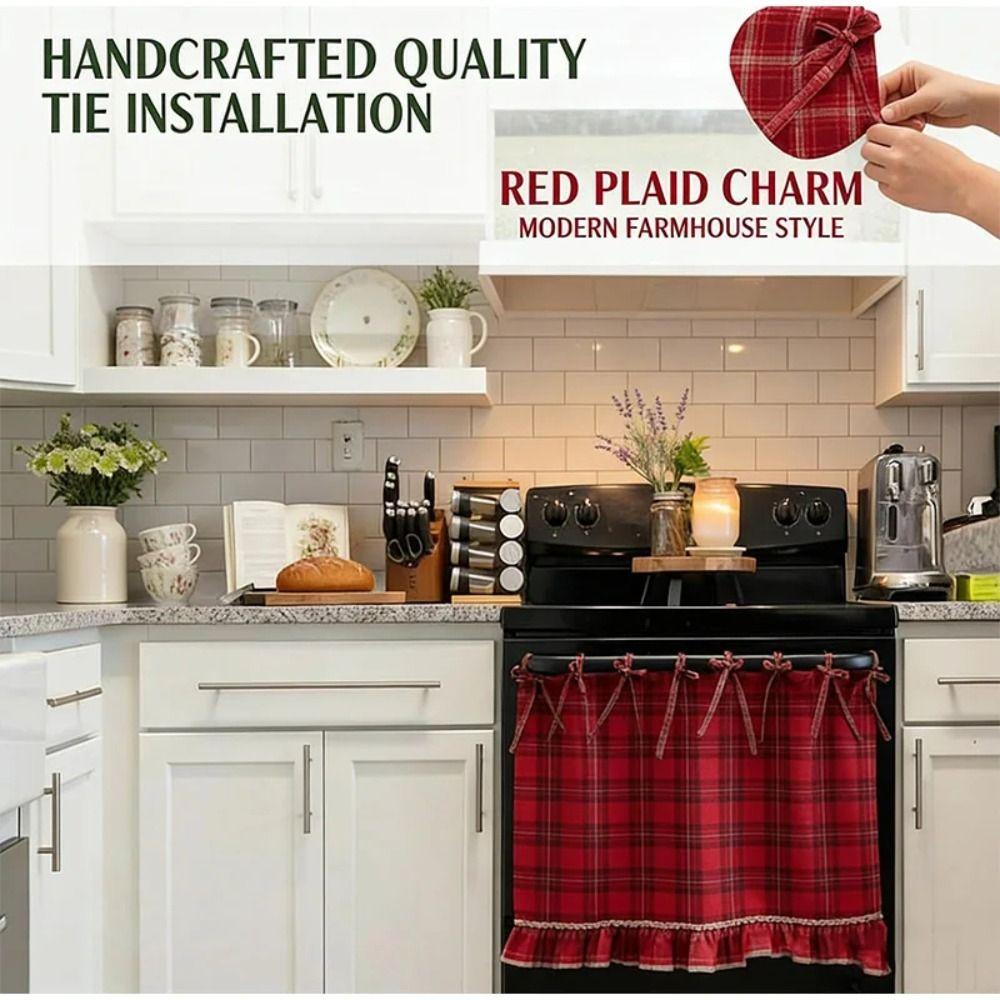 Handmade Oven Skirt Heat-Resistant Oven Cover Oven Door Curtain Farmhouse Kitchen