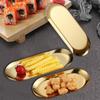 5PCS Korean Style Oval Tray, Stainless Steel Gold Oval Tray - Multi-purpose Tray, Reusable Snack Fruit Tray