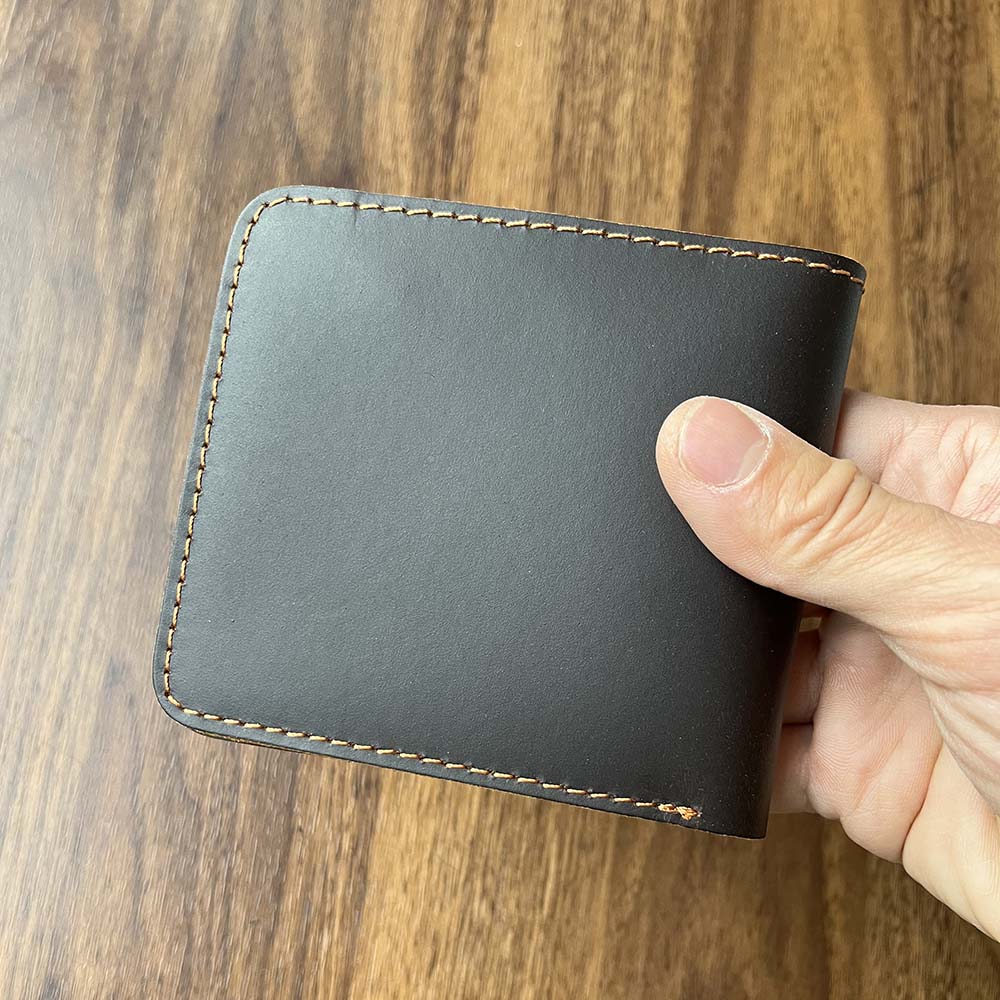 Мужской кожаный кошелек ручной работы, минималистичный дизайнерский мужской кошелек из натуральной кожи