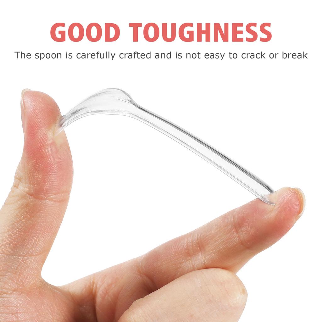 200 Pcs Disposable Plastic Spoons Cake Spoons Clear Transparent Dessert Ice Cream Cake Teaspoons Party Tableware Kit