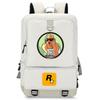 Stylish Printed Backpack Teens 14-inch Laptop Compartment Oxford Fabric Breathable Padded Straps School Daily Use