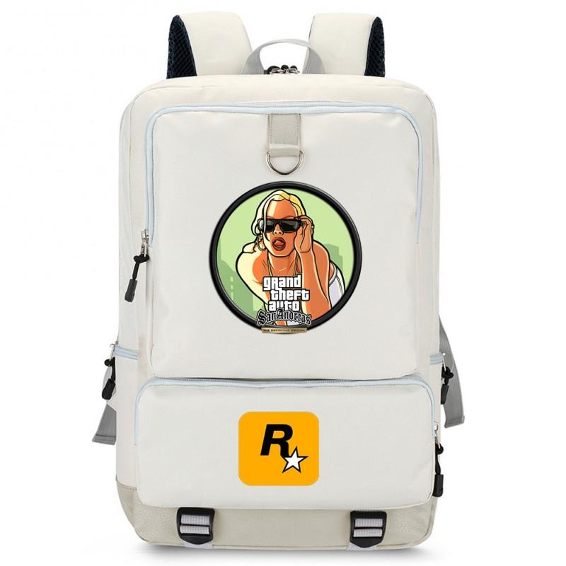 Stylish Printed Backpack Teens 14-inch Laptop Compartment Oxford Fabric Breathable Padded Straps School Daily Use