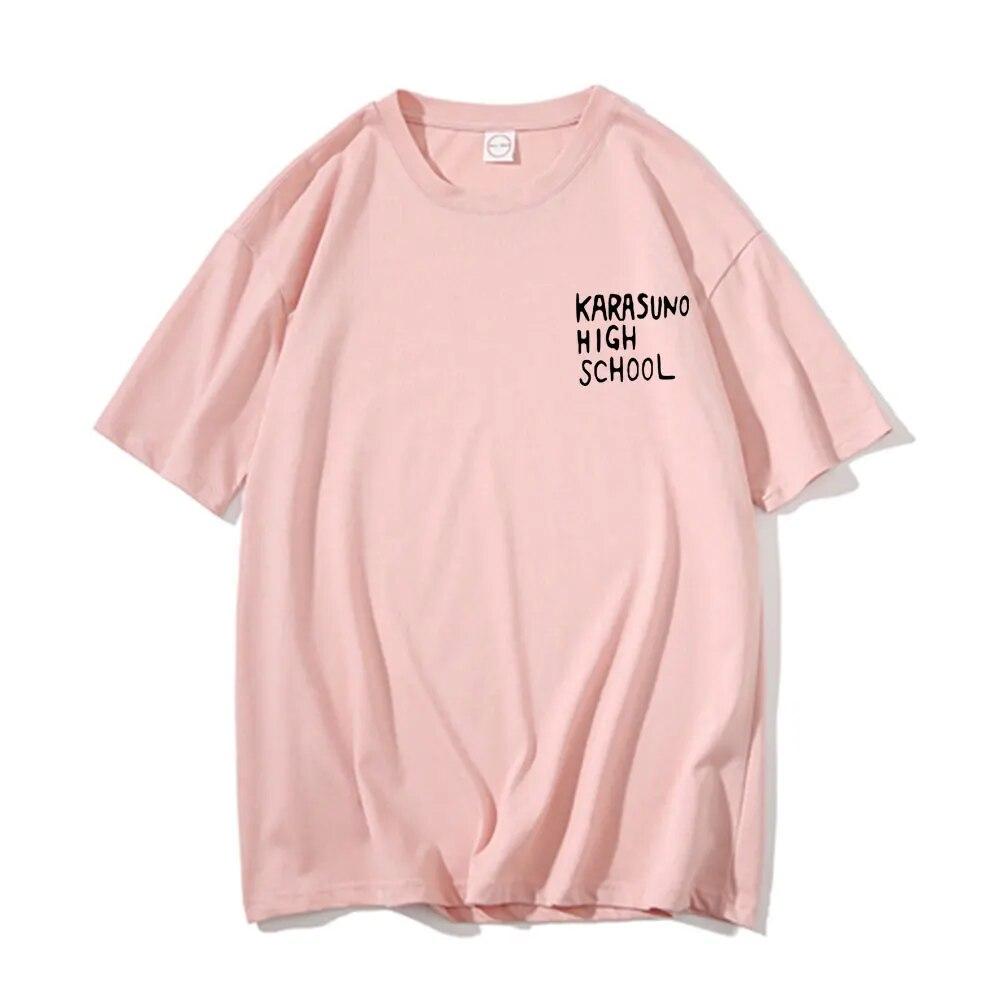 Anime Haikyuu Tobio Kageyama Graphic Tshirt Karasuno High School Letter Logo T-shirts Regular Unisex Women Loose Fashion T Shirt