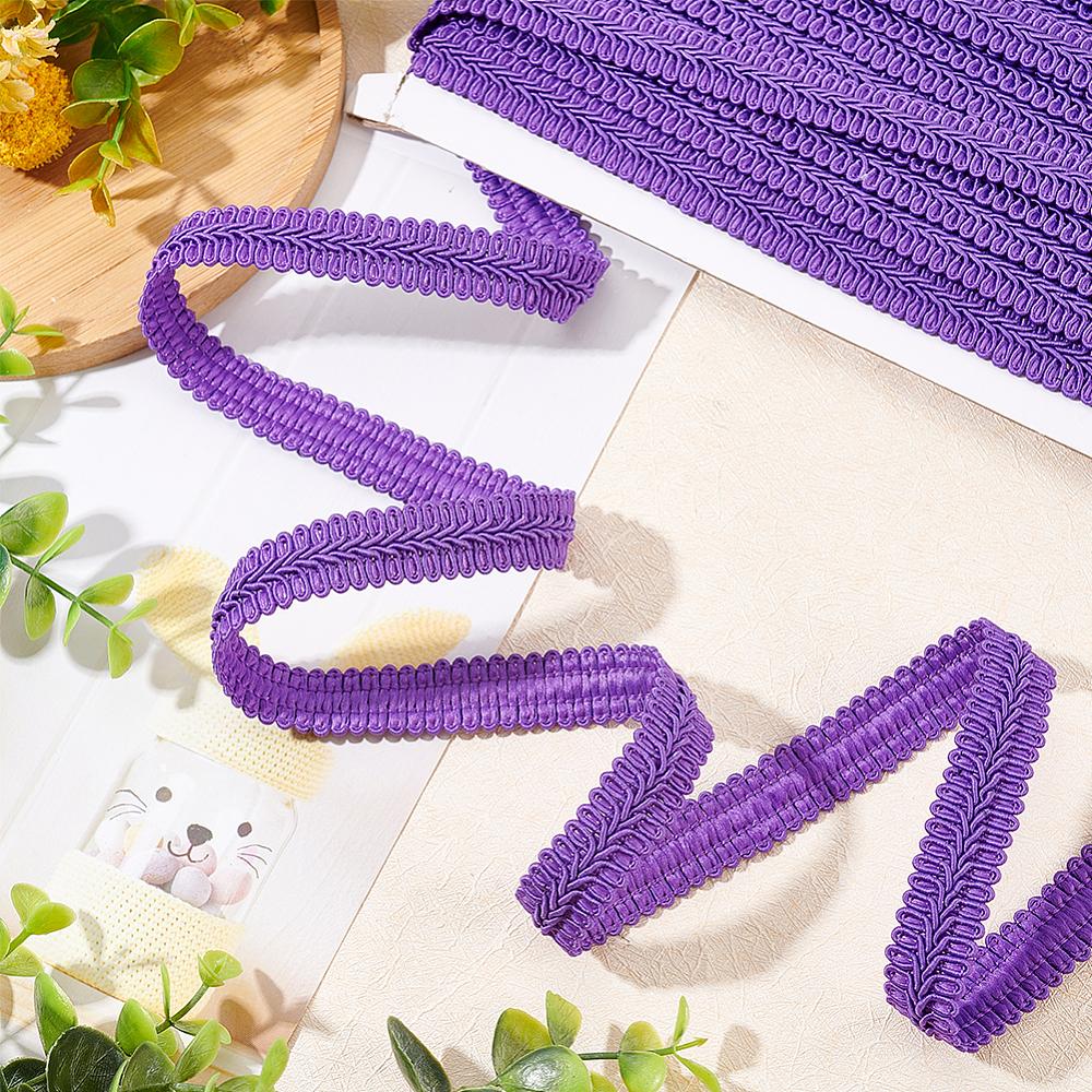 1card Polyester Braided Lace Trim Sewing Centipede Lace Ribbon for Clothes Accessories and Curtains Accessories Dark Violet 5/8 inch(16mm)