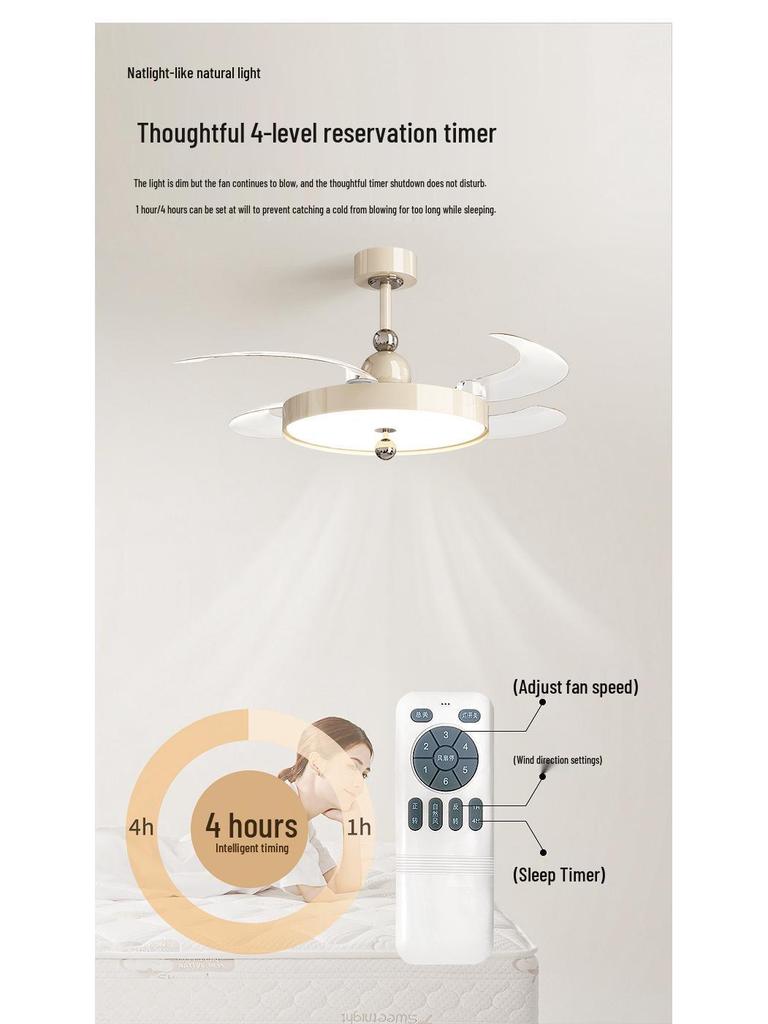 2025 High-End Invisible Ceiling Fan Light with Eye-Protection for Bedroom & Study