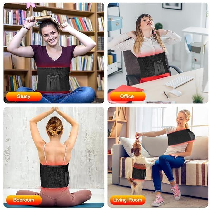 Терапия для тела Инфракрасная светотерапия, Пояс для терапии красным светом для облегчения боли в плече, талии, мышцах, Светодиодный пояс-обертывание Таймер Пульт дистанционного управления