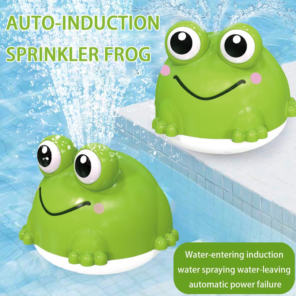 Frog Automatic Sprinkler Bath Toy with Light USB Rechargeable Spraying Water Toy for Kids