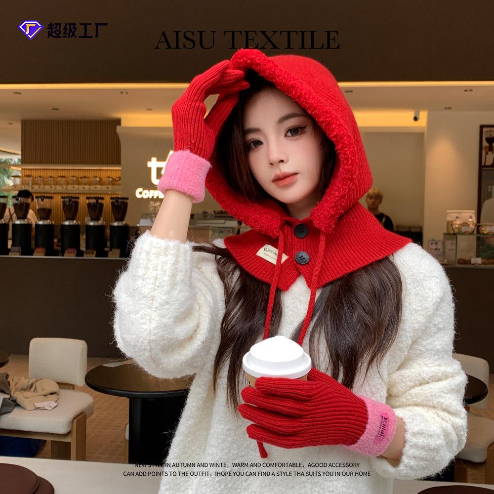 Зимняя новая шапка большого обхвата головы женская шапка-снежный человечек, высококлассная, пушистая, теплая, с защитой ушей, вязаная шапка из толстой шерсти