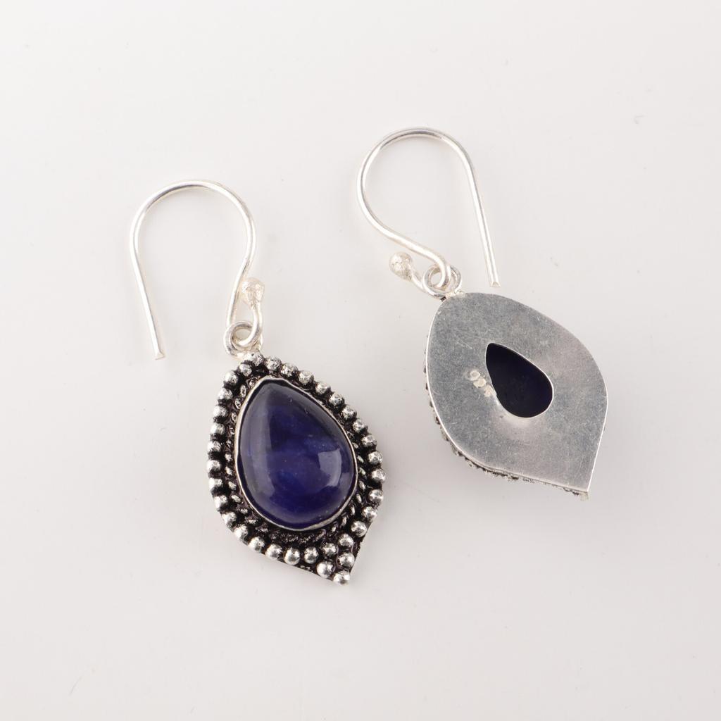 Sodalite Gemstone Earrings 925 Stamped Silver Handmade Jewelry Anniversary Gift EE-164-24