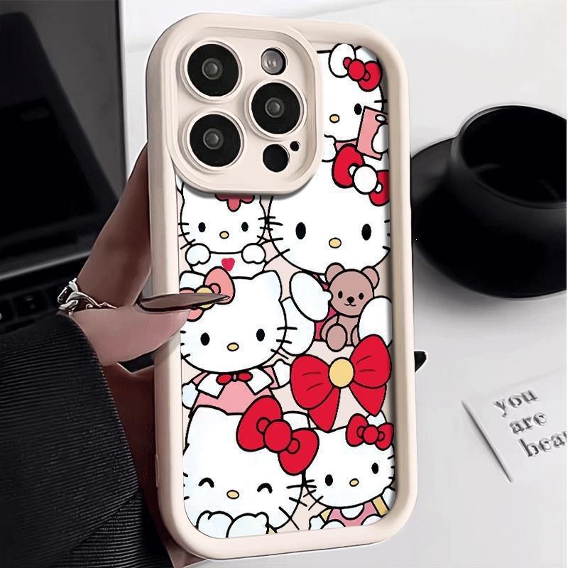 Explosive TEMU/Xiyin/TikTok Sanlio TK cat Hello Kitty for Apple 16 mobile phone case ladder