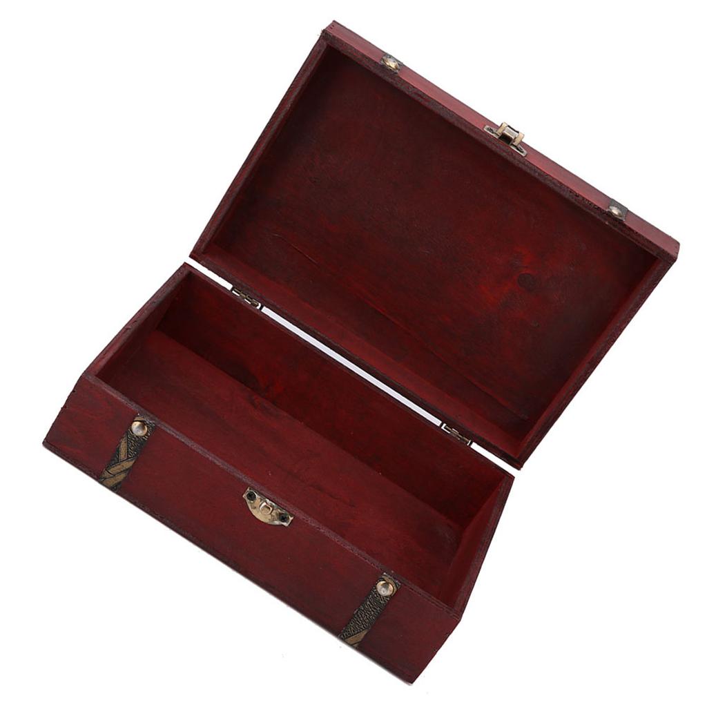 Vintage Wooden Jewelry Storage Box Retro Antique Living Goods Organizer Gift Case
