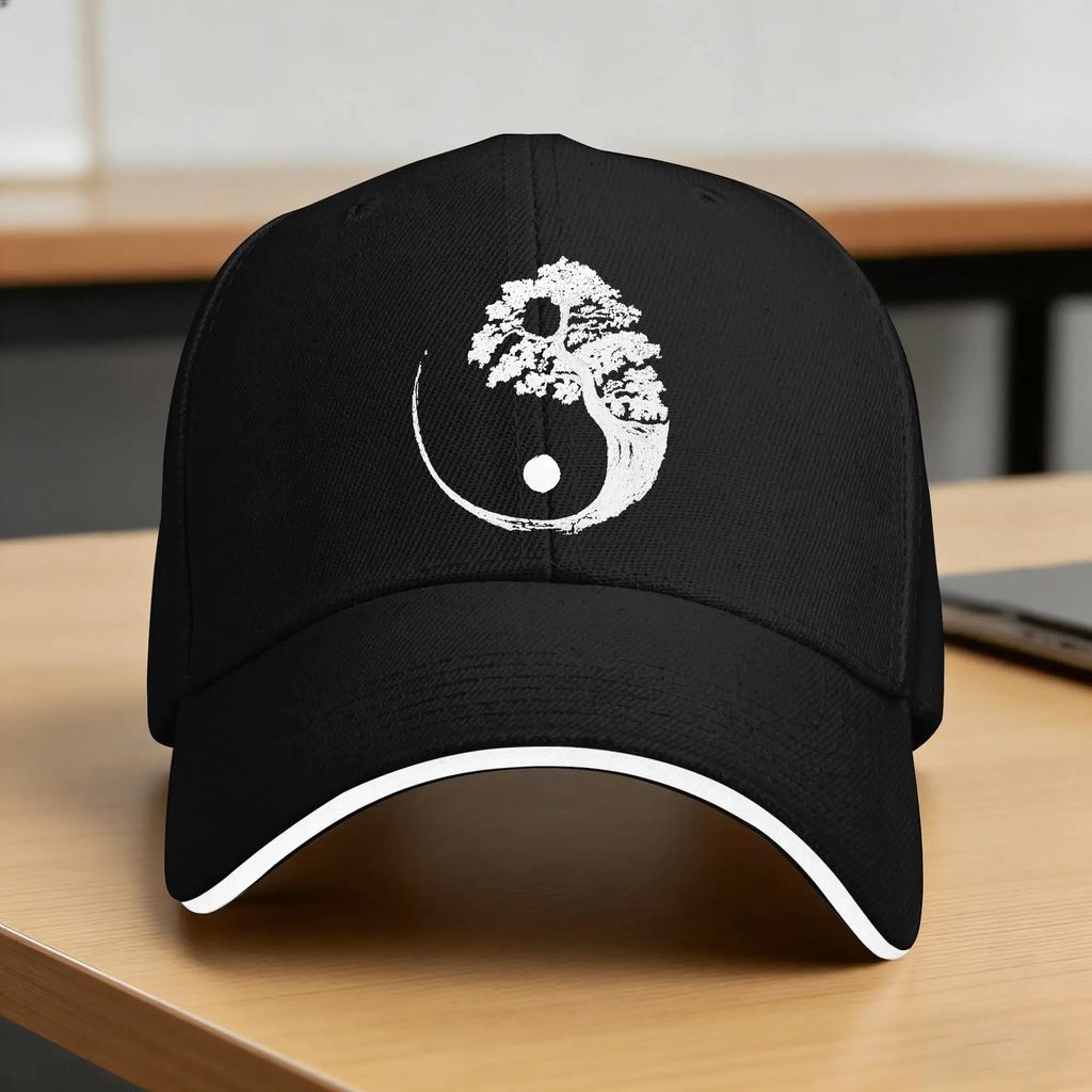Yin Yang Bonsai Tree Japanese Buddhist Zen Sun Baseball Cap Summer Y2k Cool Hip Hop Hats For Unisex Men Kpop Rock Baseball Caps