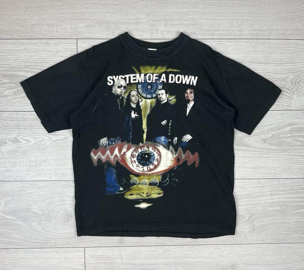 System Of A Down Vintage 90s Black Band Tee All Print T-Shirt