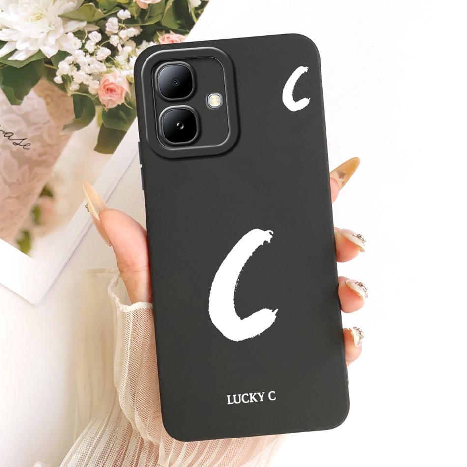 For Infinix Smart 20 2026 Lucky Initial Letter Phone Case For Infinix Smart20 X6840 X6840B Soft Silicone Shockproof Cases Bumper